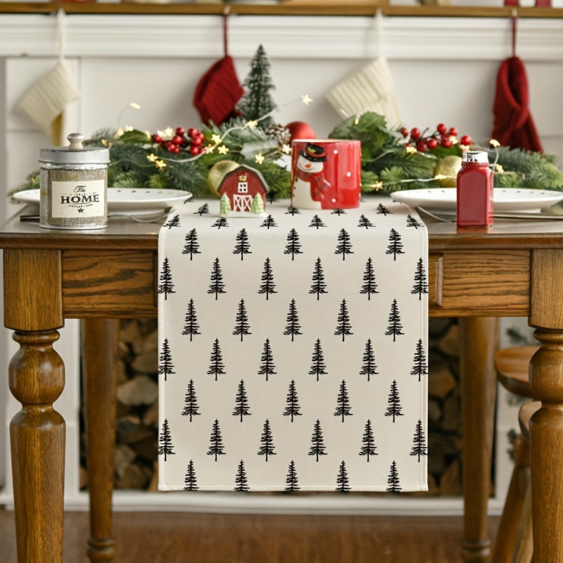 Linen Table Runner - Простая рождественская елка, дорожка для стола,