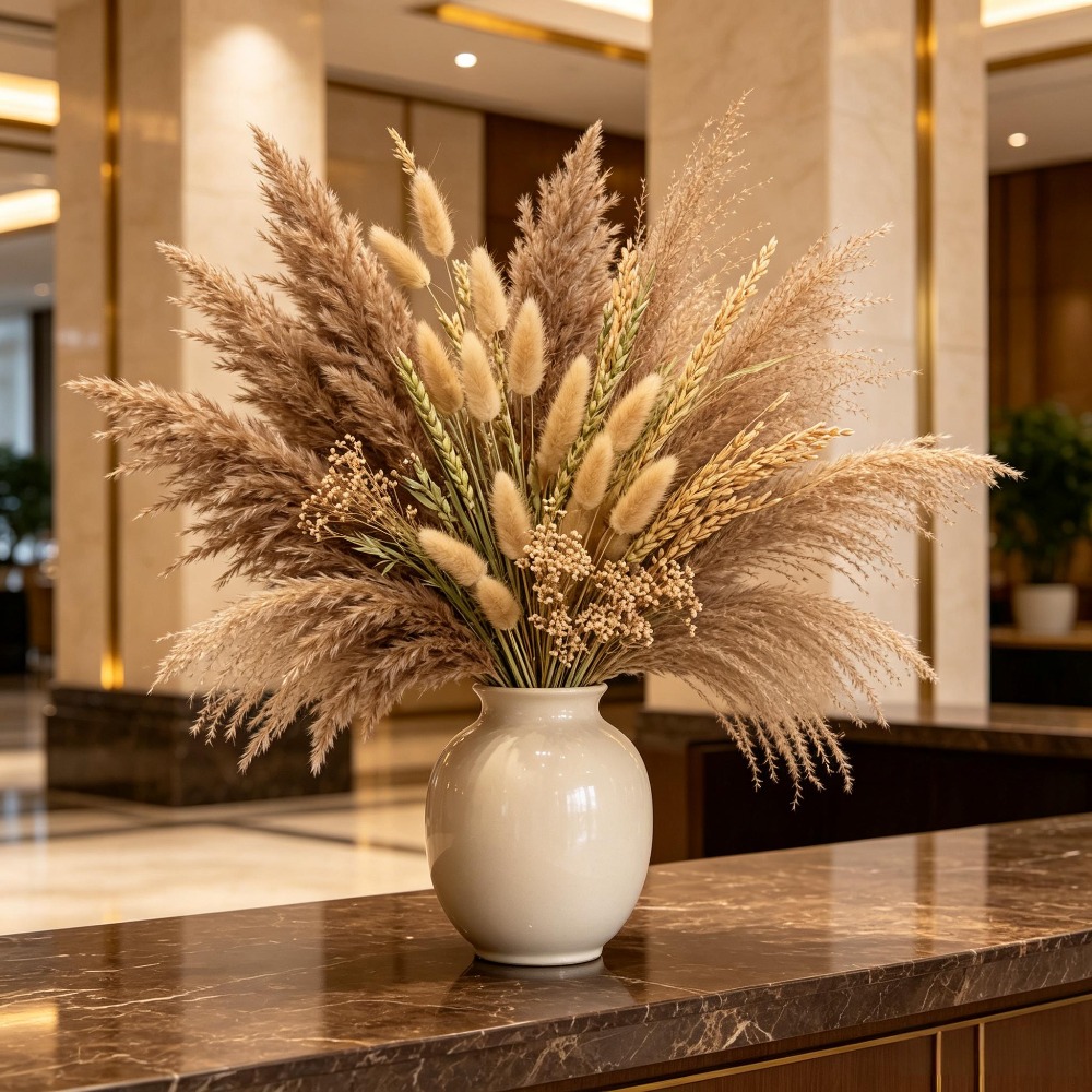 Pampas Grass Decor - 1 букет из смешанных сухоцветов: пампасная