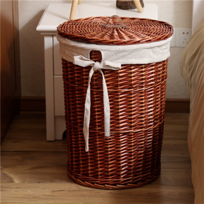 Rattan Plant Basket - Винтажный стиль, плетеная корзина для грязной