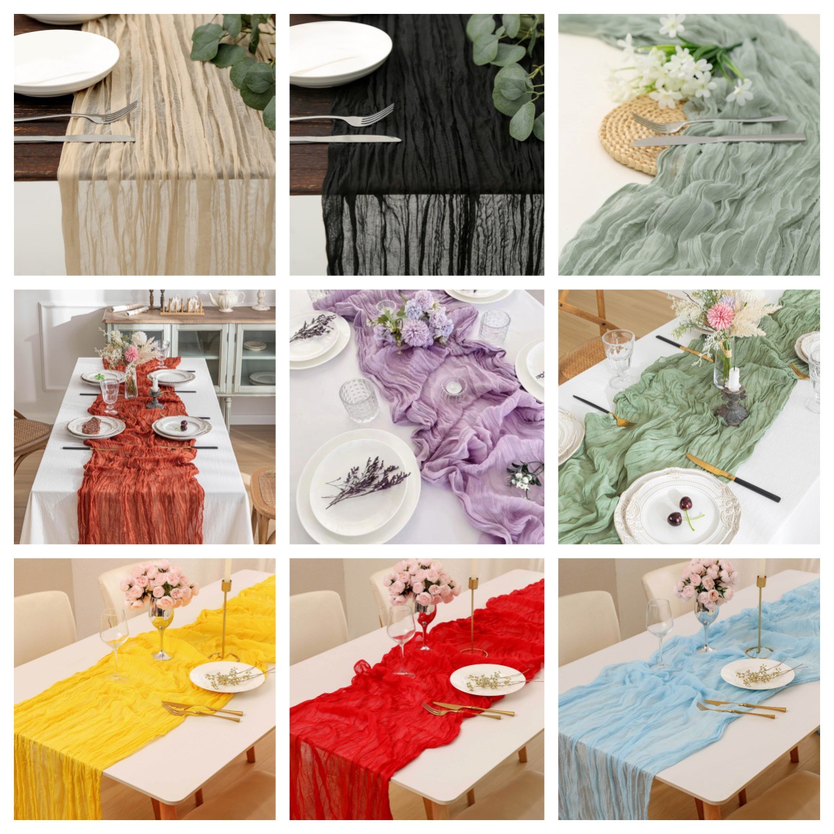 Скатерть-дорожка в стиле бохо  – обзор и цена Linen Table Runner